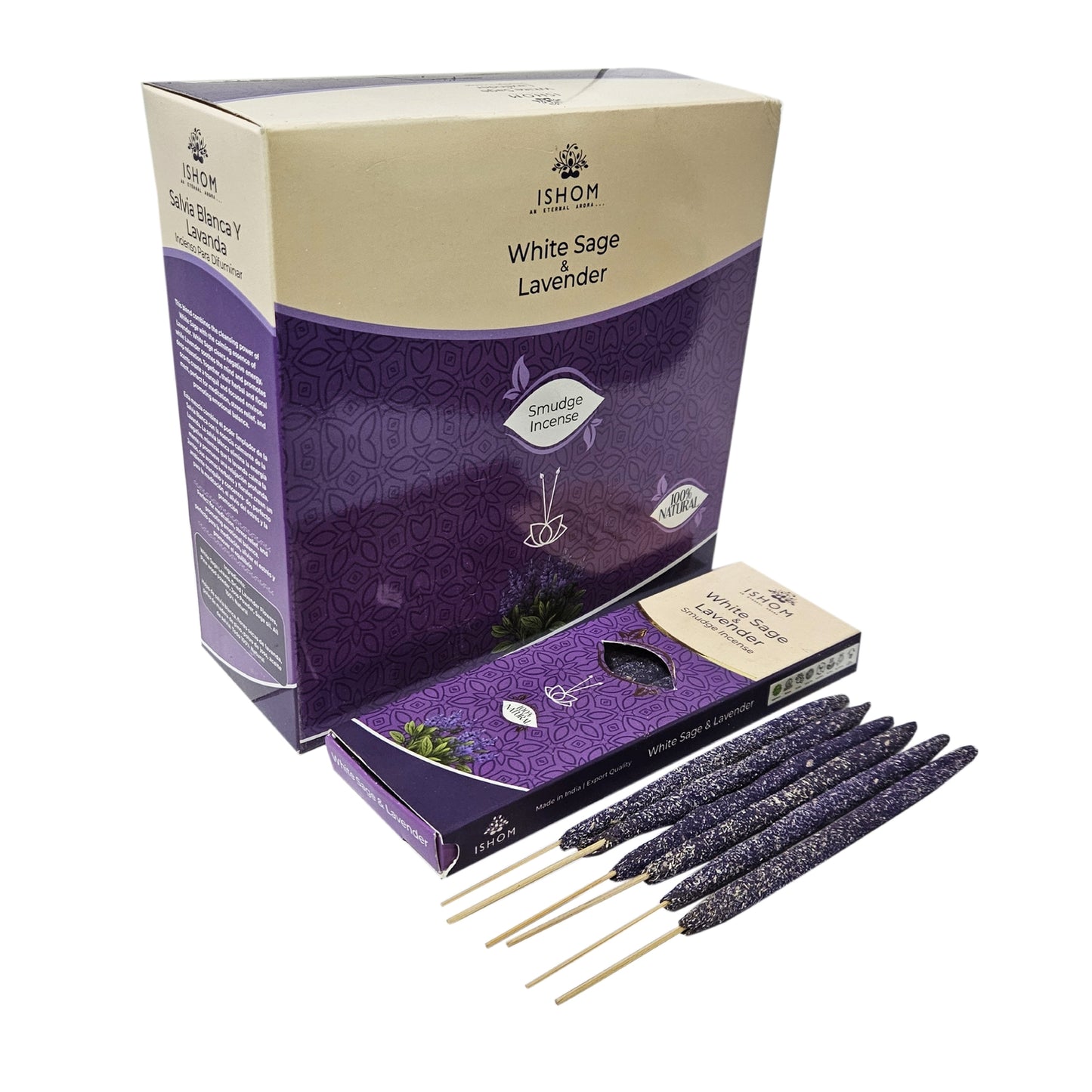 White Sage & Lavender Smudge Incense Sticks