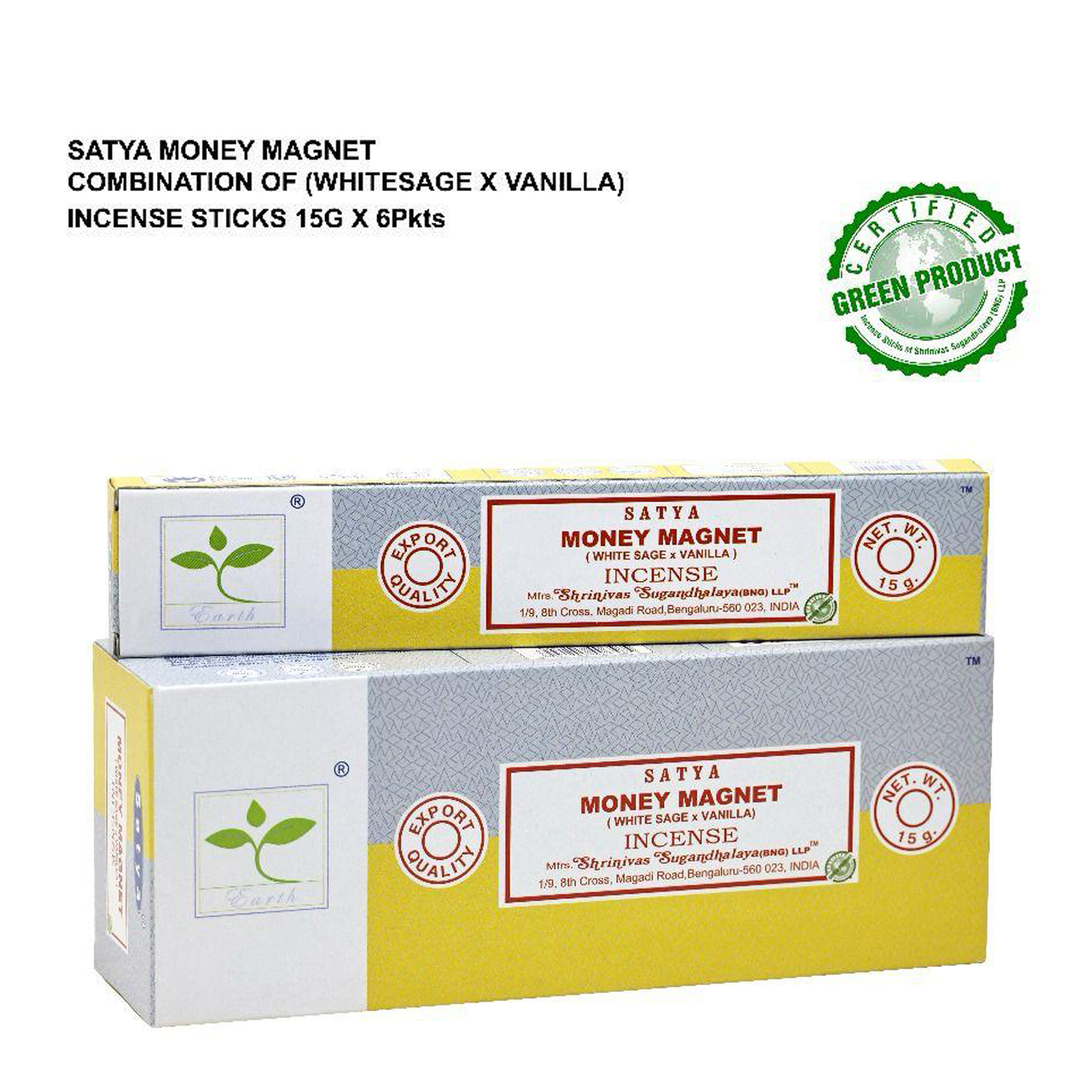 Satya Money Magnet (White Sage x Vanilla) 15g x 6 Packs