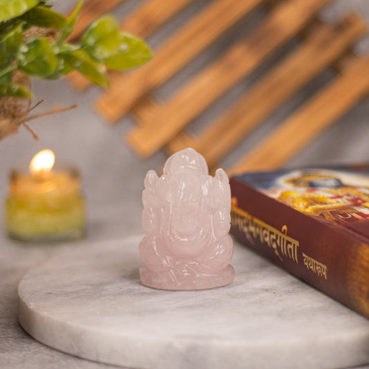 Rose Quartz Ganesh