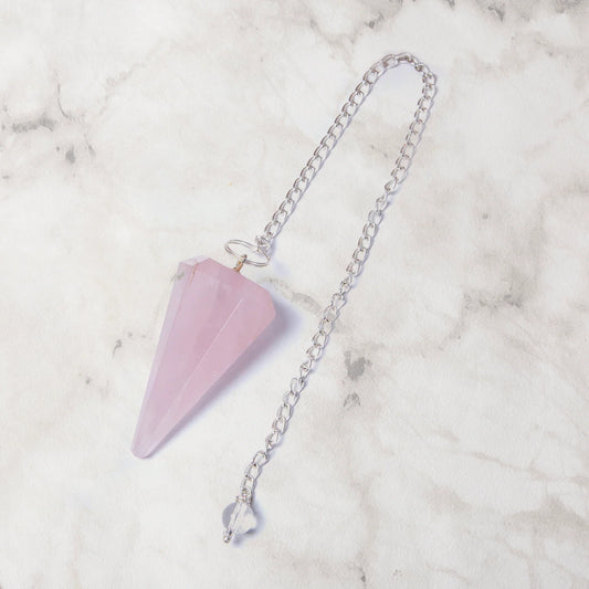 Rose Quartz Gemstone Pendulum