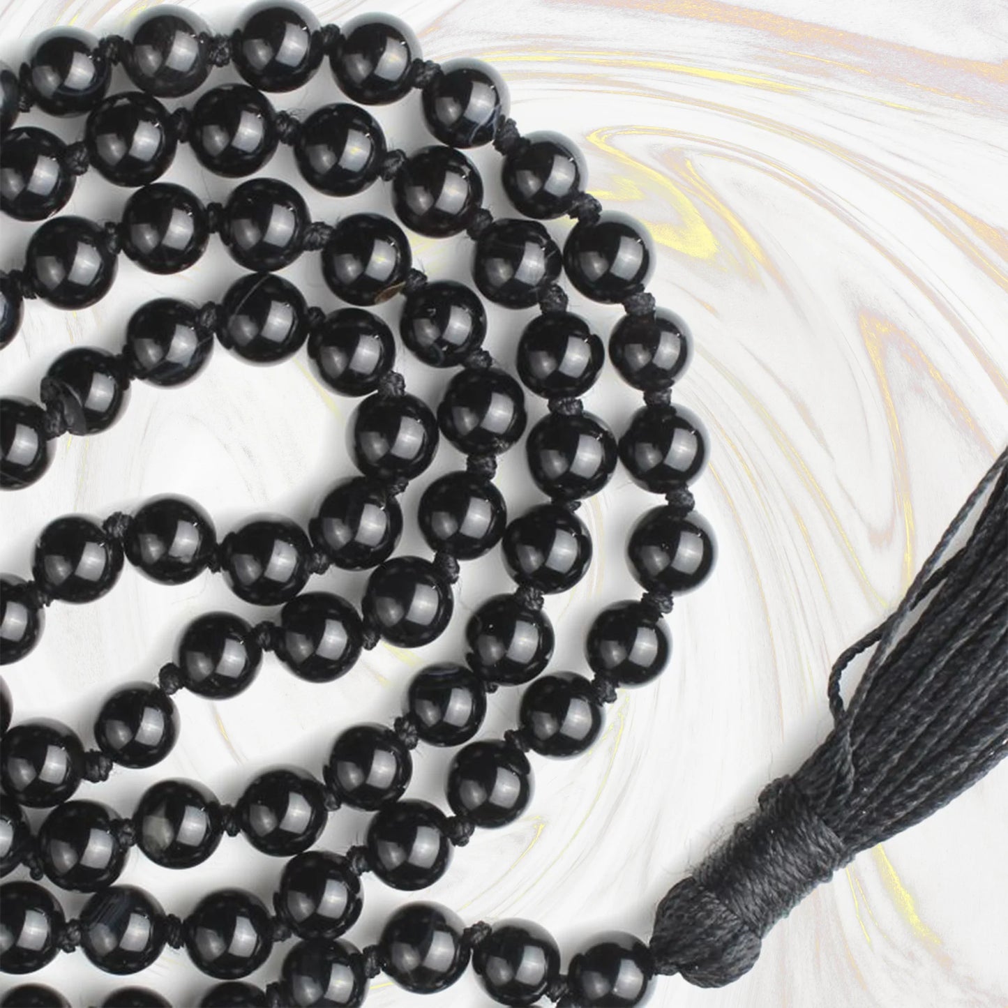 Black Obsidian Jaap Mala 108 Beads