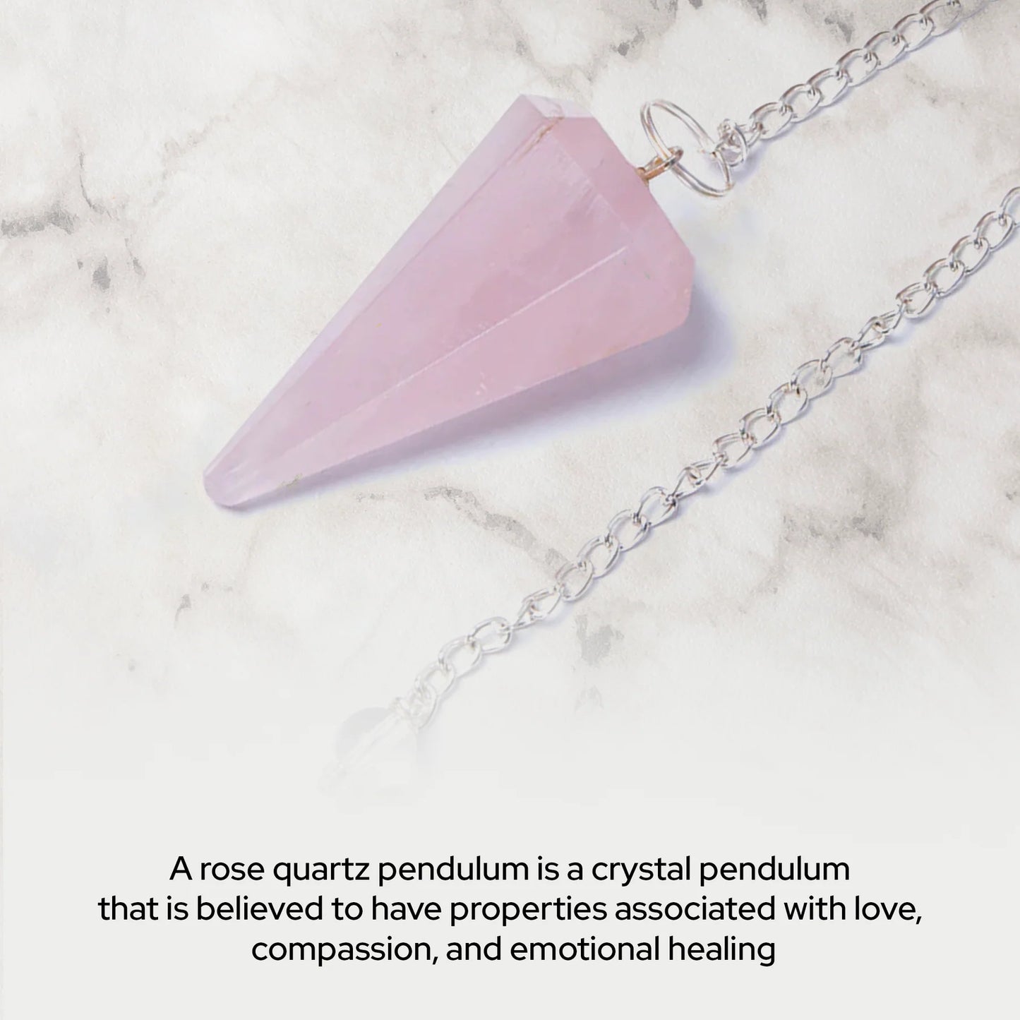 Rose Quartz Gemstone Pendulum