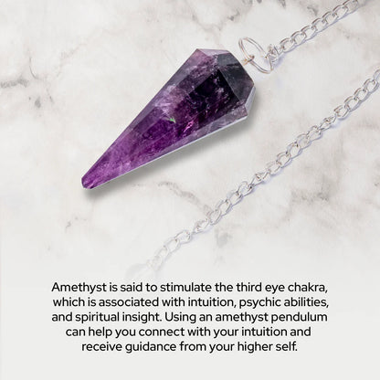 Amethyst Gemstone Pendulum