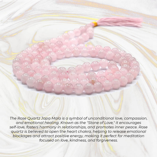 Rose Quartz Jaap Mala 108 Beads