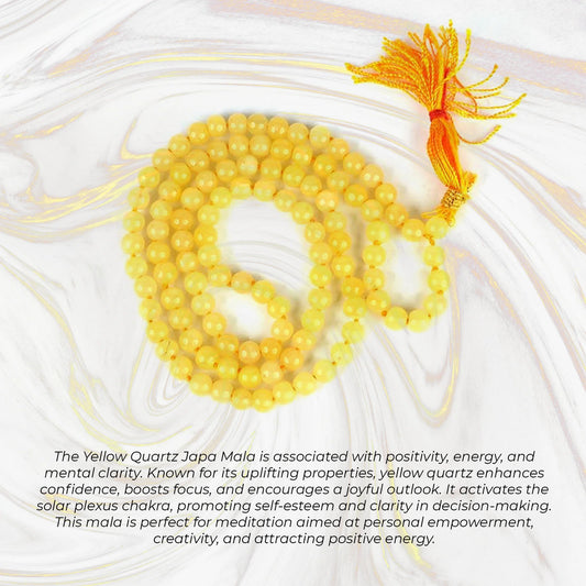 Yellow Quartz Jaap Mala 108 Beads