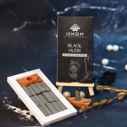 Black Oudh Smudge Incense Bricks ( Pack of 12 )
