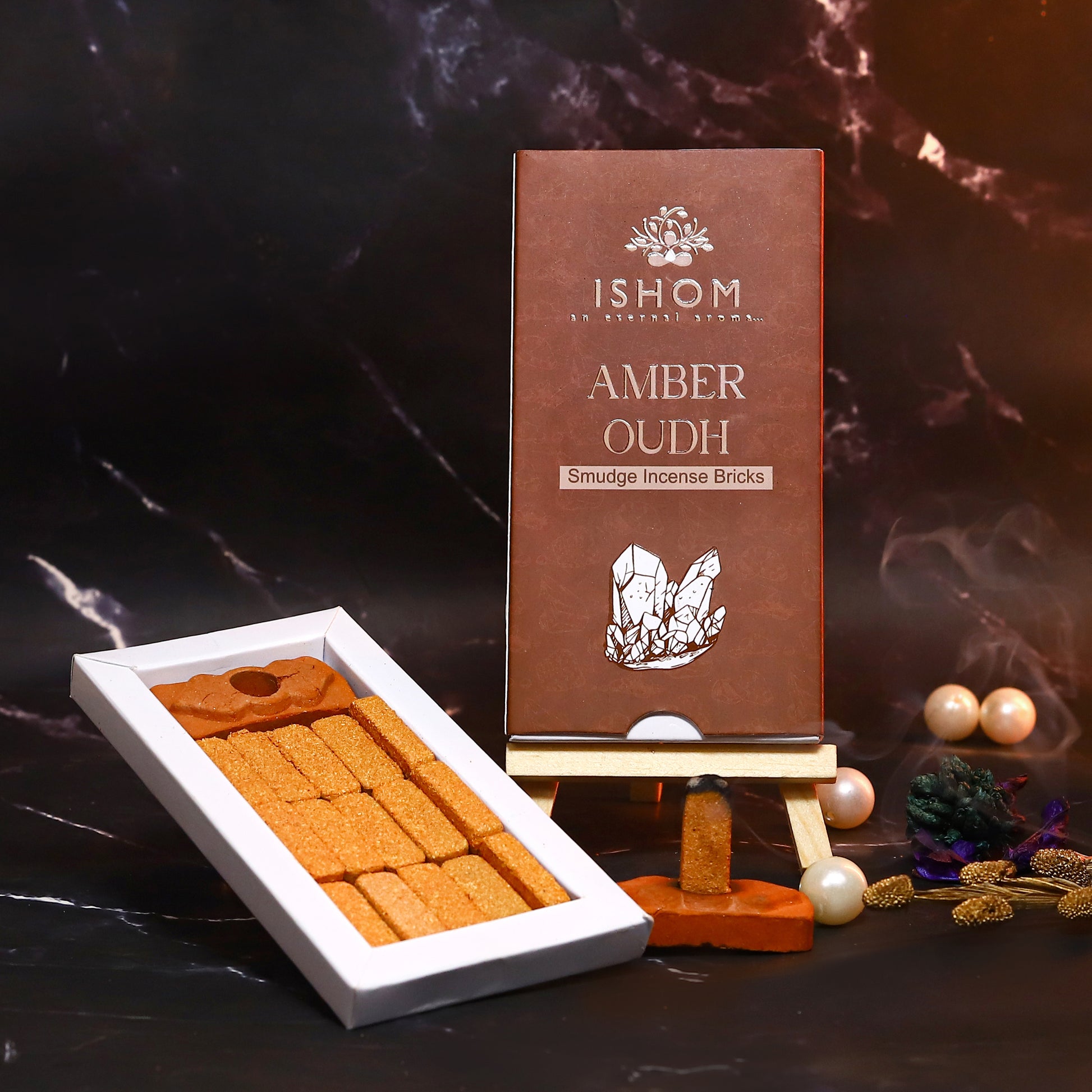 Amber Oudh Smudge Incense Bricks (Pack of 12)